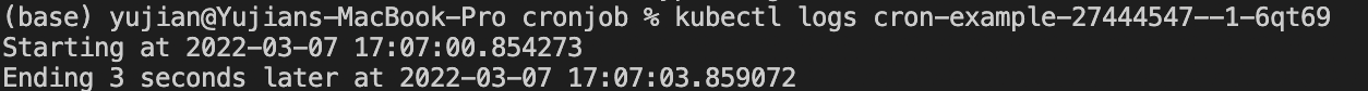 kubectl logs command