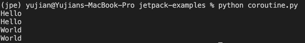 running python coroutine.py in bash
